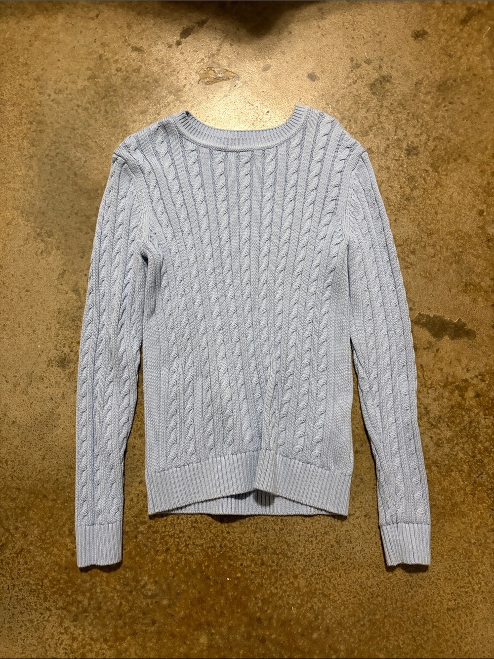 Tommy Hilfiger Light Blue Cable Crewneck Sweater